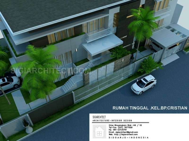 Rumah Mewah Minimalis 3 Lantai Kavling Hook, Desain Fasad Modern
