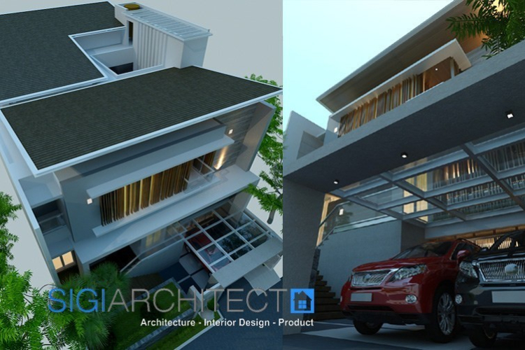 Model Rumah Minimalis Modern 3 Lantai, Konsep Denah Semibasemen 750 M2