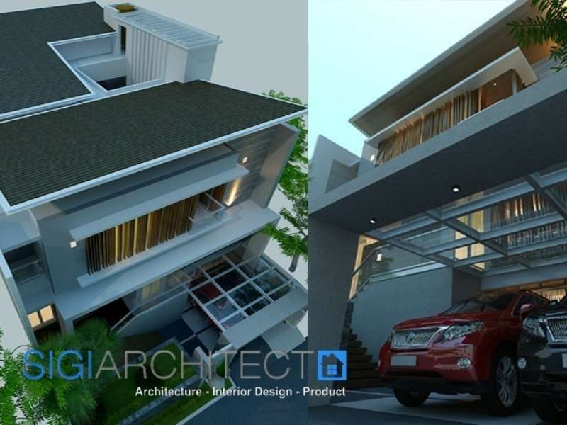 Model Rumah Minimalis Modern 3 Lantai, Konsep Denah Semibasemen 750 M2