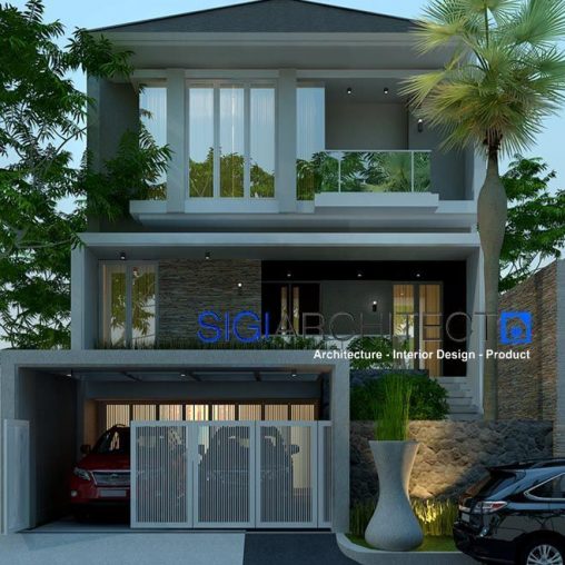 Desain Rumah Modern Minimalis 3 Lantai Tropis, Type 500 M2 & Mezanin