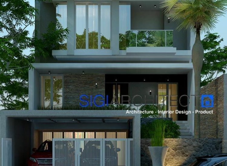 Desain Rumah Modern Minimalis 3 Lantai Tropis, Type 500 M2 & Mezanin