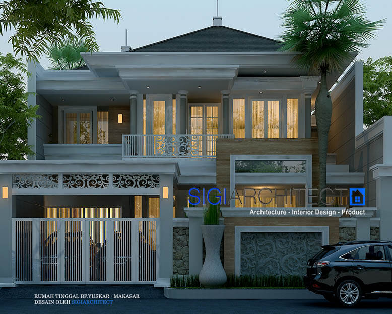 rumah klasik modern 2 lantai