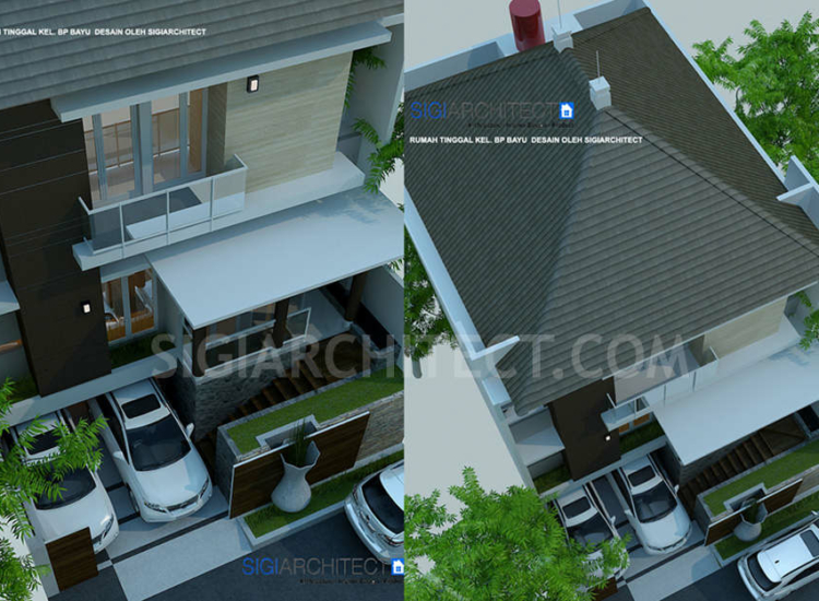 Model Rumah Split 3 Lantai, Desain Mewah Fasad Tropis Modern