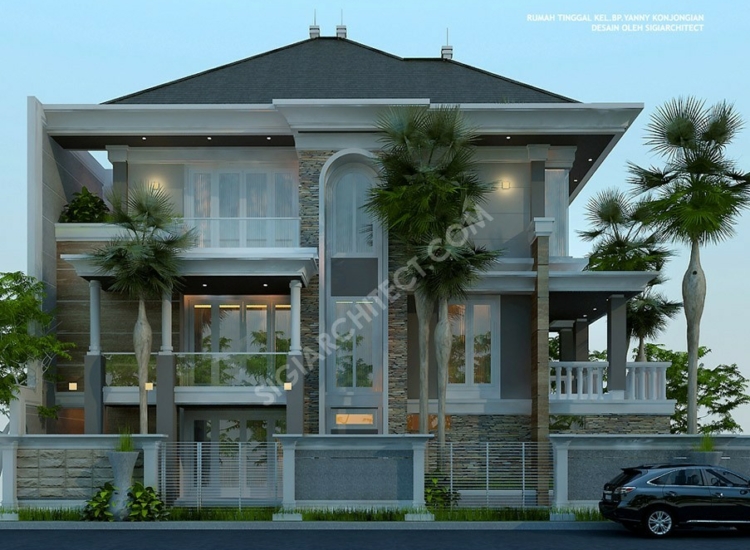 Rumah 3 Lantai Klasik Klasik Kavling Hook Semibasemen