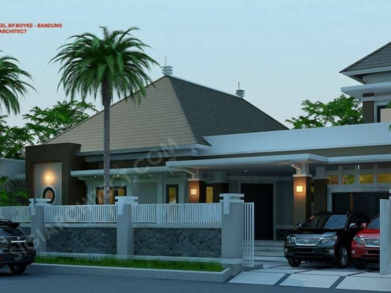 Rumah Bandung Tempo Dulu 2 Lantai & Desain Taman Luas