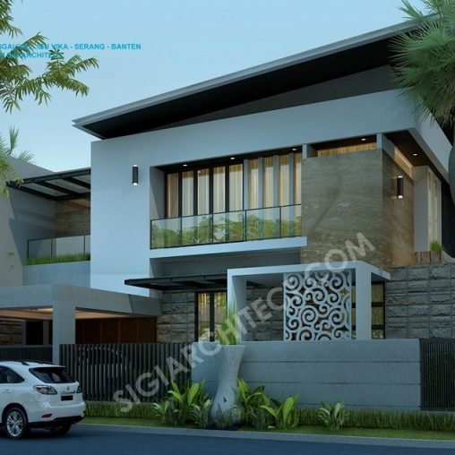 Rumah Hook Kolam Renang Minimalis, Desain Mewah 2 Lantai Modern