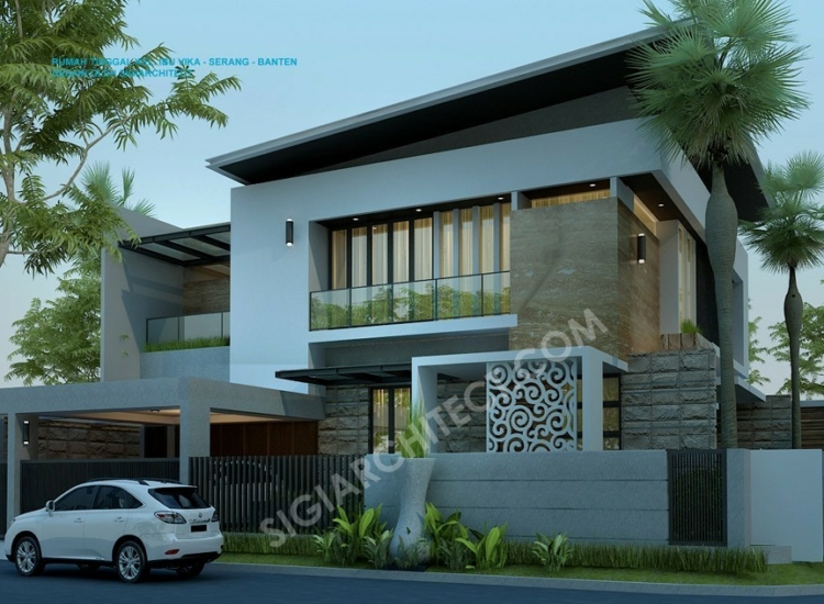 Rumah Hook Kolam Renang Minimalis, Desain Mewah 2 Lantai Modern