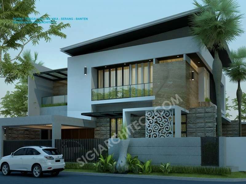 Rumah Hook Kolam Renang Minimalis, Desain Mewah 2 Lantai Modern