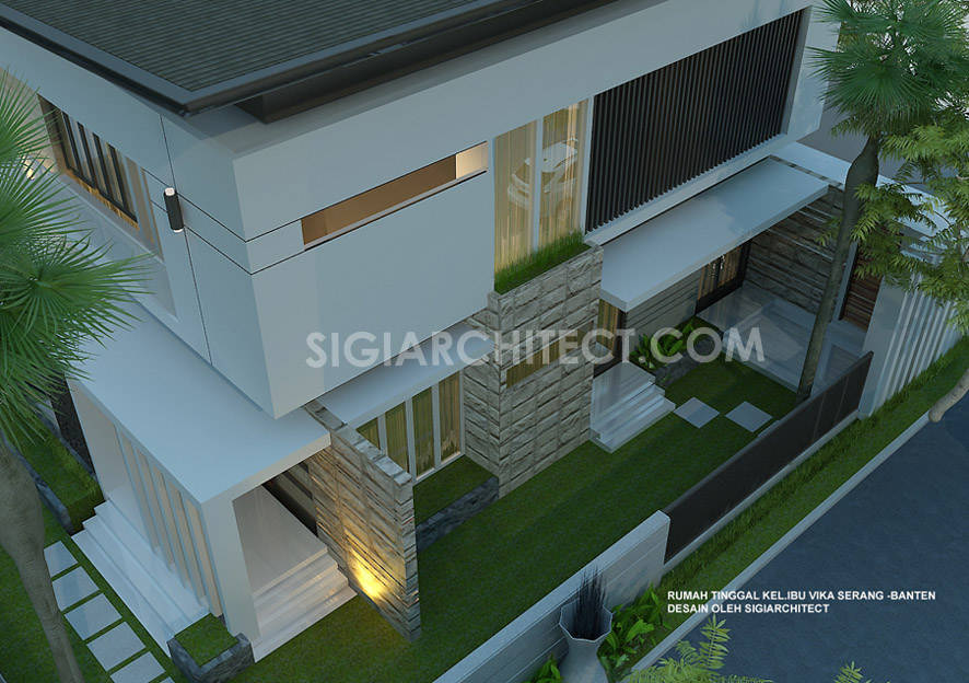 Rumah Hook Minimalis Modern 2 Lantai_samping