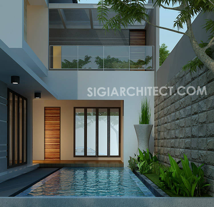 Rumah Hook Minimalis Modern 2 Lantai_taman