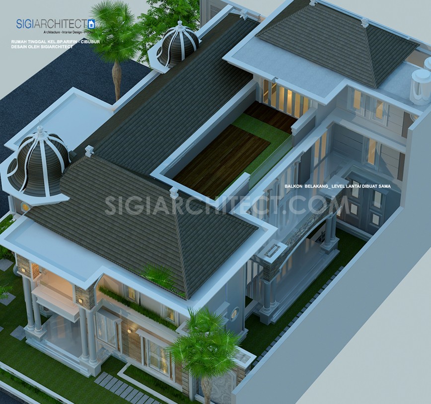 Rumah Klasik Modern 3 Lantai Kavling Hook_Rencana Atap