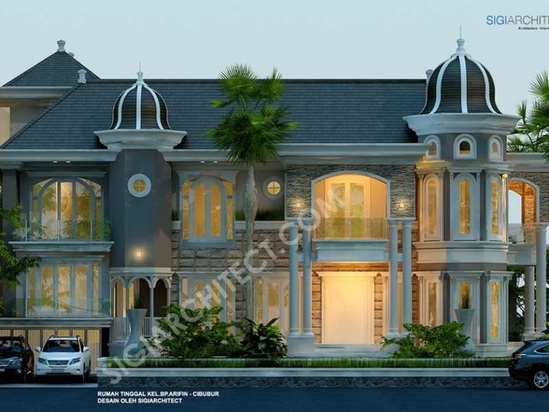 Rumah Klasik Hook, Desain Mewah 2 Lantai dengan Roof Garden