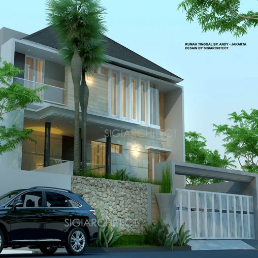RUMAH 4 LANTAI MODERN TROPIS_SEMIBASEMEN