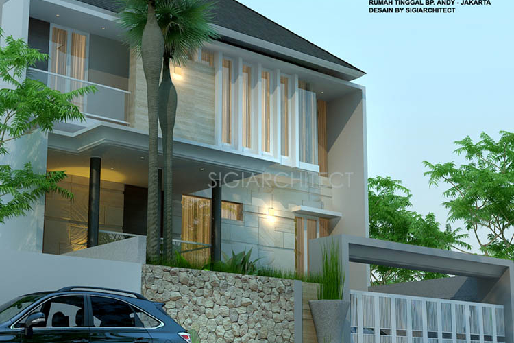 RUMAH 4 LANTAI MODERN TROPIS_SEMIBASEMEN