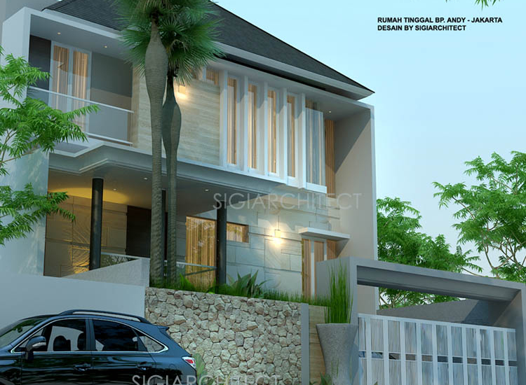 RUMAH 4 LANTAI MODERN TROPIS_SEMIBASEMEN