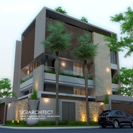RUMAH HOOK MINIMALIS MODERN 5 LANTAI & mezanin 1100 M2