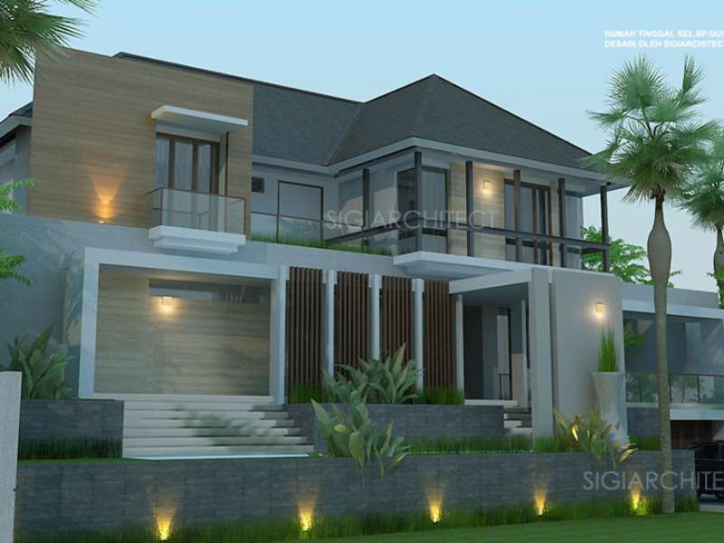 Villa Mewah Kolam Renang & Roof Garden Modern Tropis
