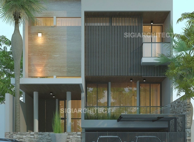 Rumah Minimalis 3 Lantai Fasad Modern Mewah
