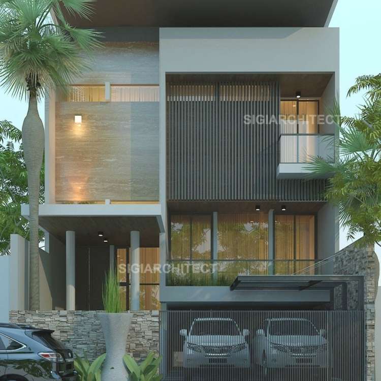 Rumah Minimalis 3 Lantai Fasad Modern Mewah