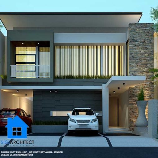 Desain Kost Eksklusif 2 Lantai Mewah Modern Minimalis