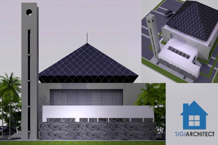 Desain Masjid Modern dan Menara Al Roudloh