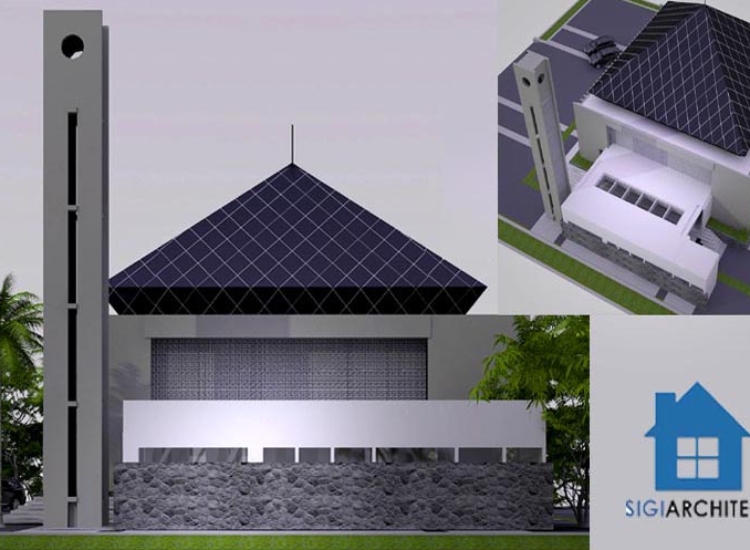 Desain Masjid Modern dan Menara Al Roudloh