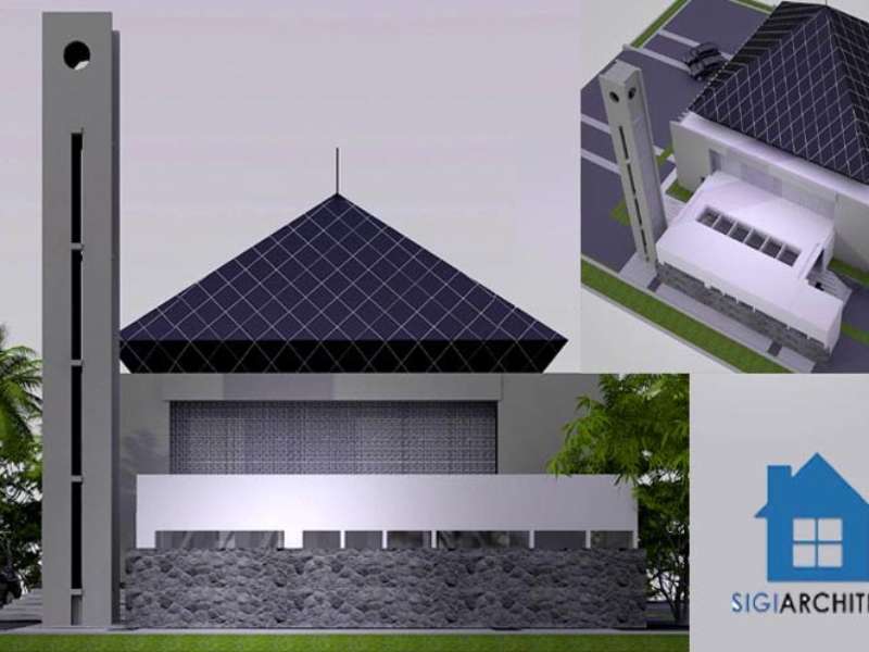 Desain Masjid Modern dan Menara Al Roudloh