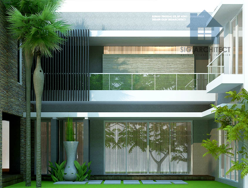 model rumah minimalis 2 lantai modern 2020 taman belakang