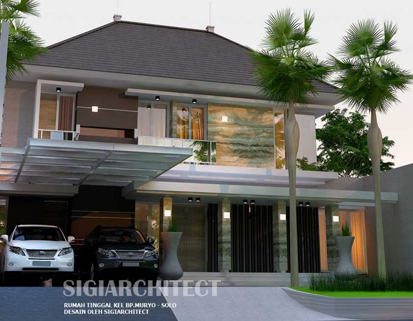 Desain rumah hoek modern minimalis type 300-400 M2