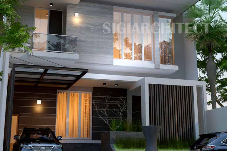 Desain Rumah type 250 M2, Fasad Modern Tropis Minimalis