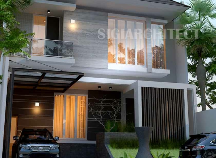 Desain Rumah type 250 M2, Fasad Modern Tropis Minimalis
