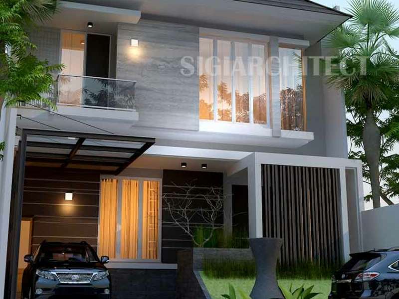 Desain Rumah type 250 M2, Fasad Modern Tropis Minimalis