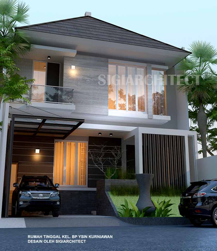 Desain Rumah Type 250 M2 Fasad Modern Tropis Minimalis