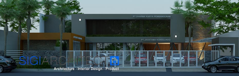 jasa arsitek desain kantor 2 lantai modern