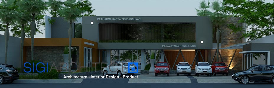 jasa arsitek desain kantor minimalis modern 2 lantai