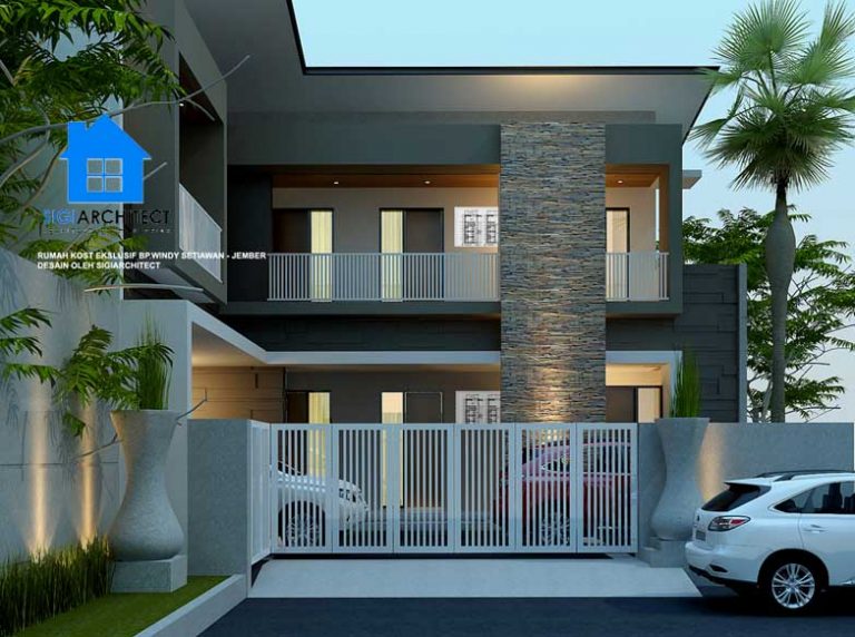 Desain Kost Eksklusif 2 Lantai Mewah Modern Minimalis