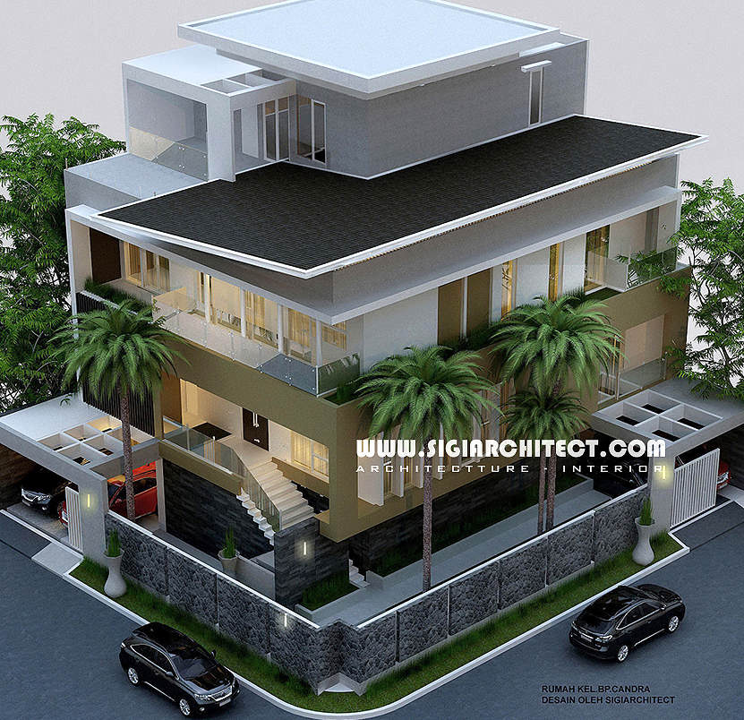 Desain Rumah  Mewah Hook 3 4  Lantai  Denah Fengshui