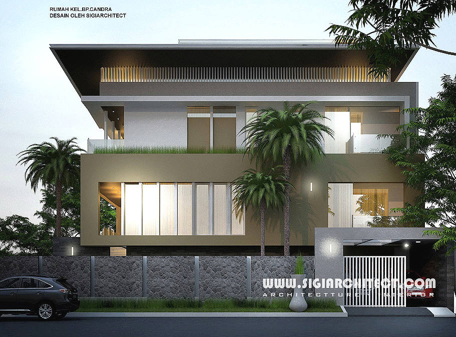 jasa arsitek desain rumah hoek 3 lantai