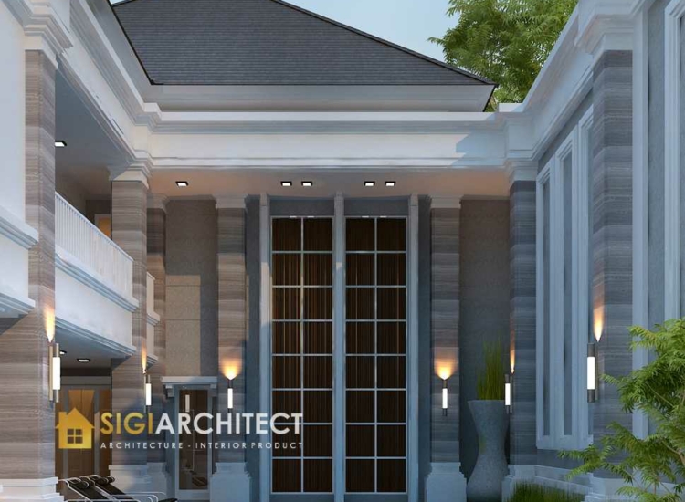 Rumah Klasik Kolam Renang, 2 Lantai ModernType 600