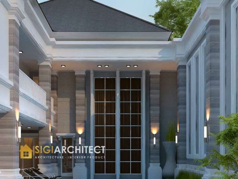 Rumah Klasik Kolam Renang, 2 Lantai ModernType 600