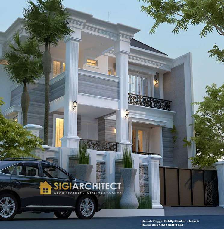 jasa arsitek jakarta model rumah 3 lantai kllasik modern