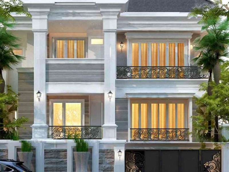 Desain Rumah Hook Semibasemen 3 Lantai Klasik Type 500