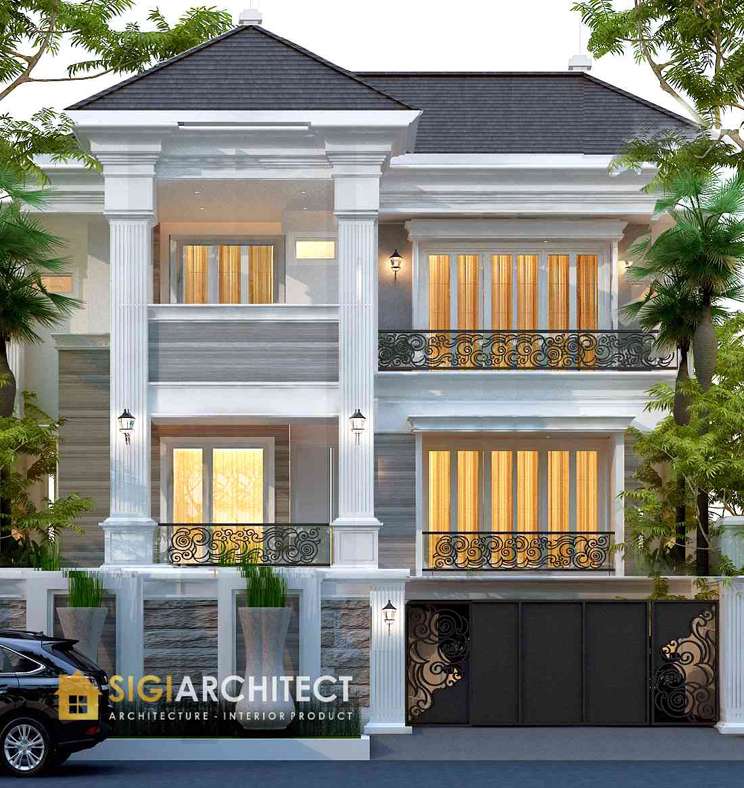 arsitek rumah klasik 3 lantai semibasemen