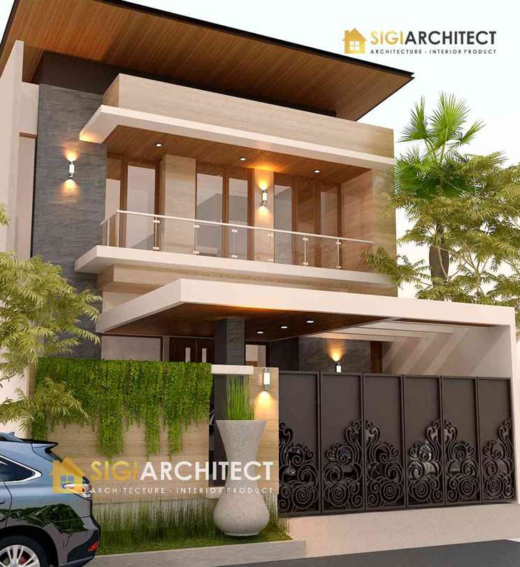 model rumah 2 lantai minimalis modern Bp Hendri