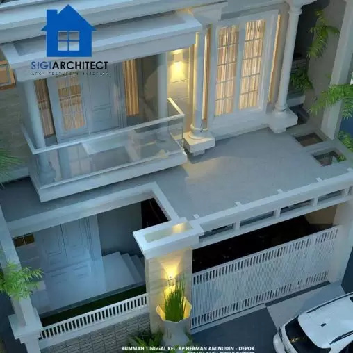 jasa arsitek desain rumah klasik 2 lantai sigiarchitect