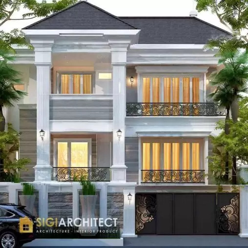 jasa arsitek desain rumah klasik 3 lantai sigiarchitect