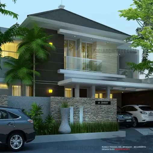 jasa arsitek desain rumah tropis minimalis 2 lantai sigiarchitect