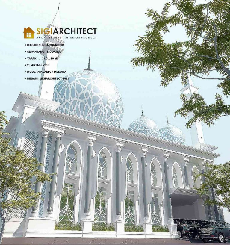  Desain  Masjid  2 Lantai Kubah Menara Modern Klasik