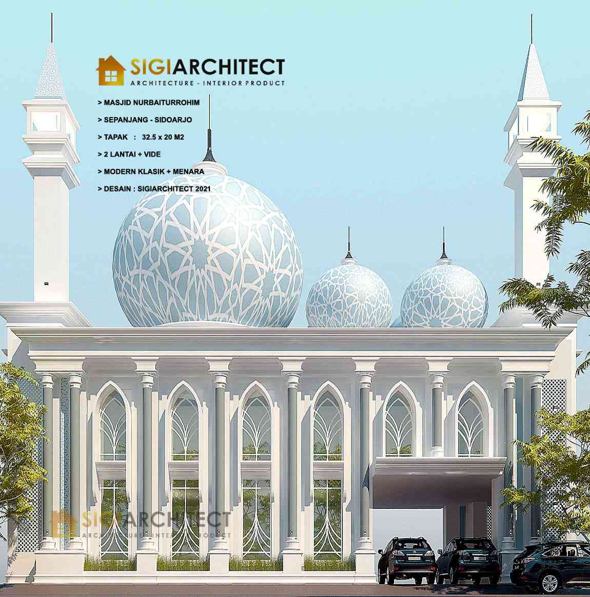 DESAIN MASJID MODERN 2 LANTAI