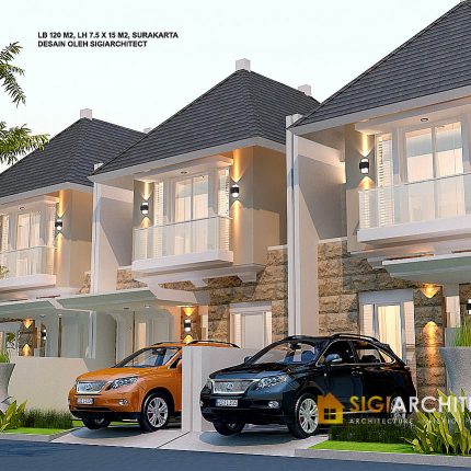 Desain Rumah Tipe 110 / 120, Model Perumahan 2 Lantai Tropis Modern